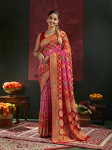 KcPc Latest Royal Meenakari Pure Khaddi Georgette Saree for Women