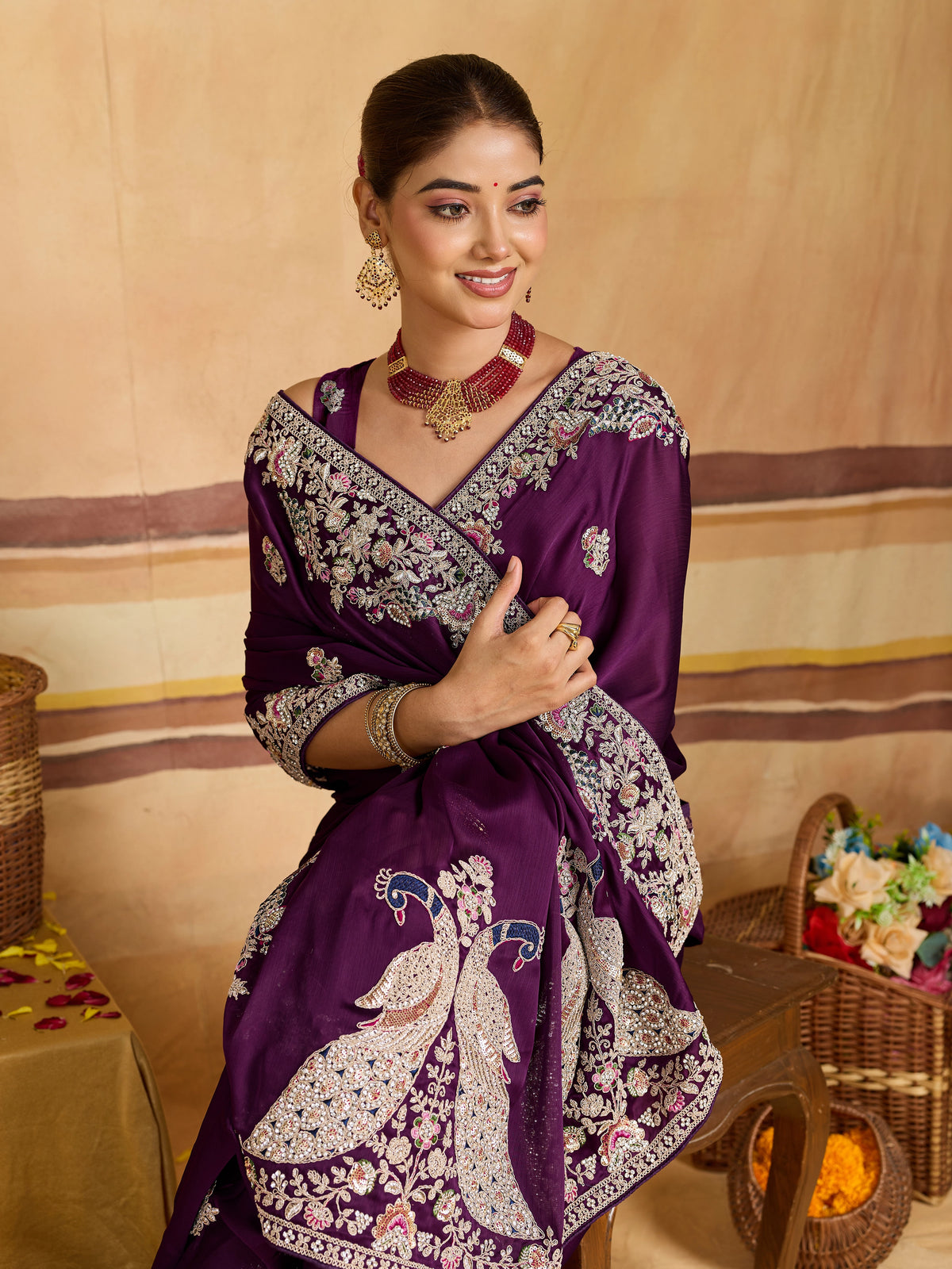 KcPc Premium Gaji Silk Sarees Crafted with Heavy Embroidery WorkSAN