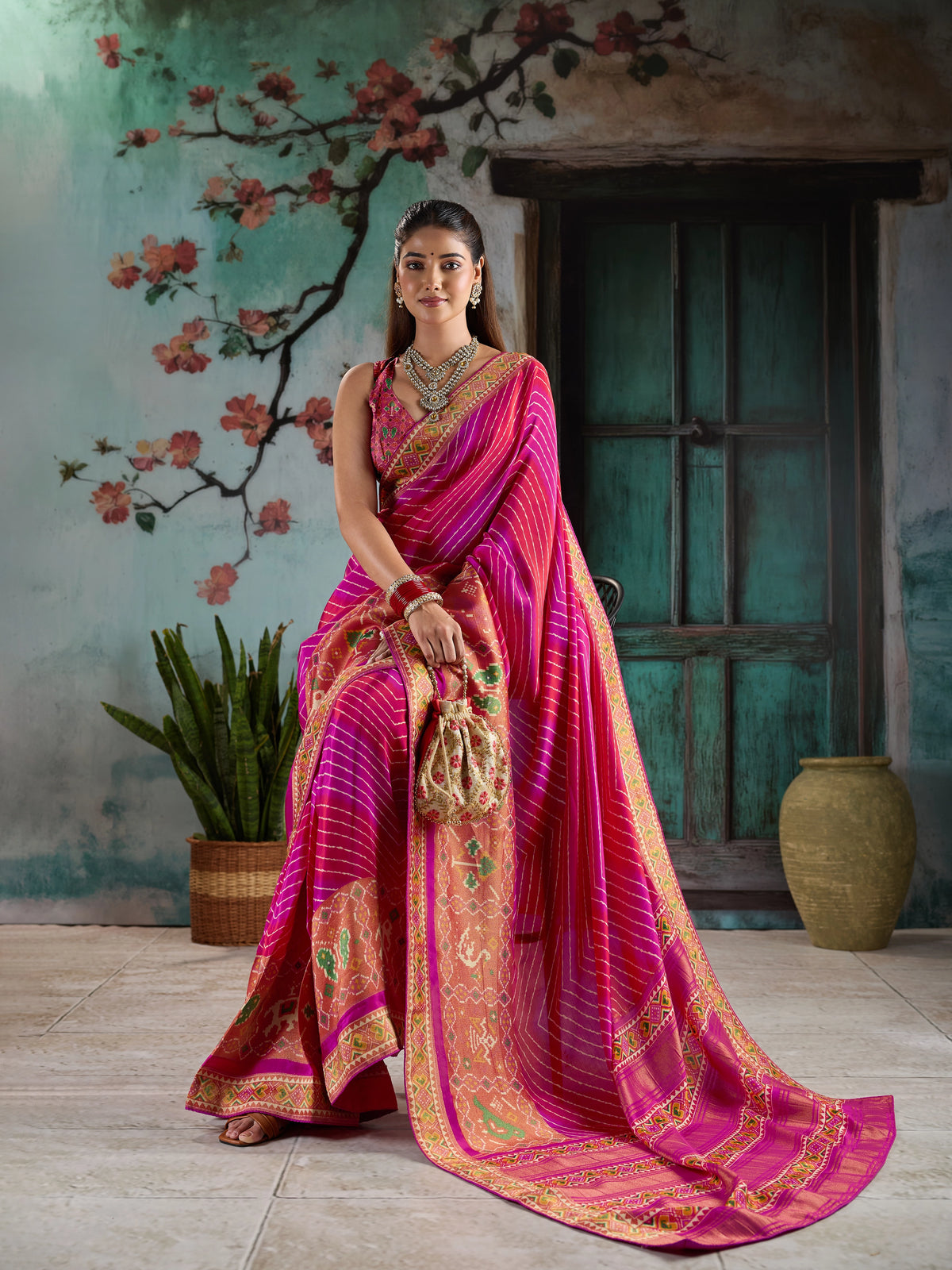 KcPc Designer Tissue SilkPatola Style Saree with Zari WorkRG