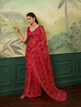 KcPc Elegant Kota Doria Bandhani Style Saree Casual Wear SWA