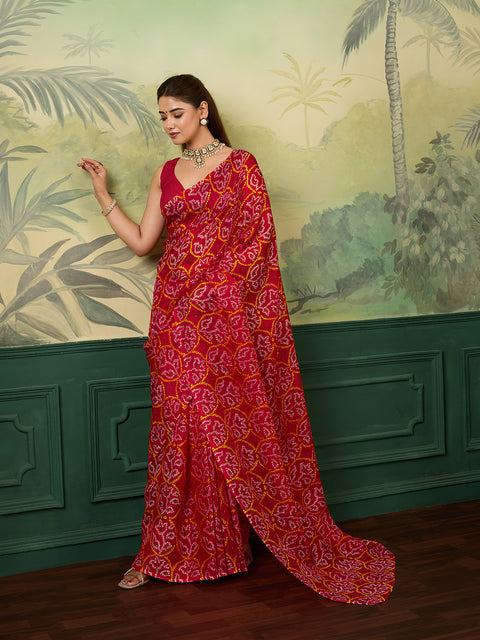 KcPc Elegant Kota Doria Bandhani Style Saree Casual Wear SWA