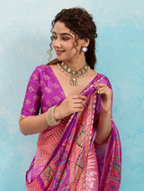 KcPc New Elegant Kalamkari Printed Crepe Silk Saree GAN