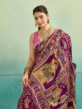 KcPc New Premium Dola Silk Saree with Shiroshki Banarasi Border & BlousePDM