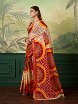 Buy Ghatchola Saree With Bikaneri bandhej Work 
