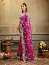 KcPc New Georgette Chiffon Bandhani Style With Gotapatti Work Saree MHS