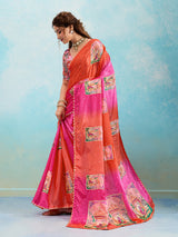 Buy Premium Saree in Kalamkari Style with Gota Detailing KcPc