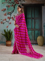 KcPc Designer Georgette Leheriya Saree with Peturn Work SWA