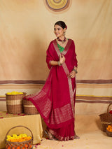 KcPc New arrival Pure Ojariya Chinon Beautiful Zari border Pallu saree MAHA
