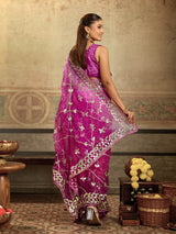 KcPc New Georgette Chiffon Bandhani Style With Gotapatti Work Saree MHS