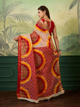 Buy Ghatchola Saree With Bikaneri bandhej Work 