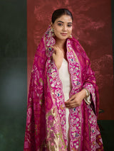 KcPc Latest Khaddi Georgette kalamkari Style Wth Embroidery Work Dupatta TUF