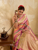 Chanderi Mahajanisaree for festivals 