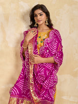 KcPc Beautiful Gaji Silk Bandhani Style Gotapatti Work Dupatta SATIS