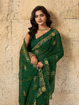 Buy latest Royal Bandhani Georgette Saree With Wedding Wear