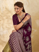 Buy Modal Silk Ajrakh Style With Mirror Work KcPc 