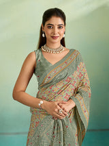 KcPc Premium Tusser Style Tussar Silk Saree with Aari & Aabla DetailingSTR
