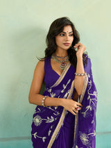 KcPc New Festive Special Royal Chiffon Saree with Traditional Gota Patti Touch SNL