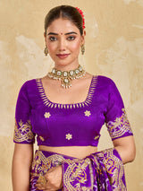 Buy Gaji Silk Saree With Bandhani Style Gota Patti Work KcPc 