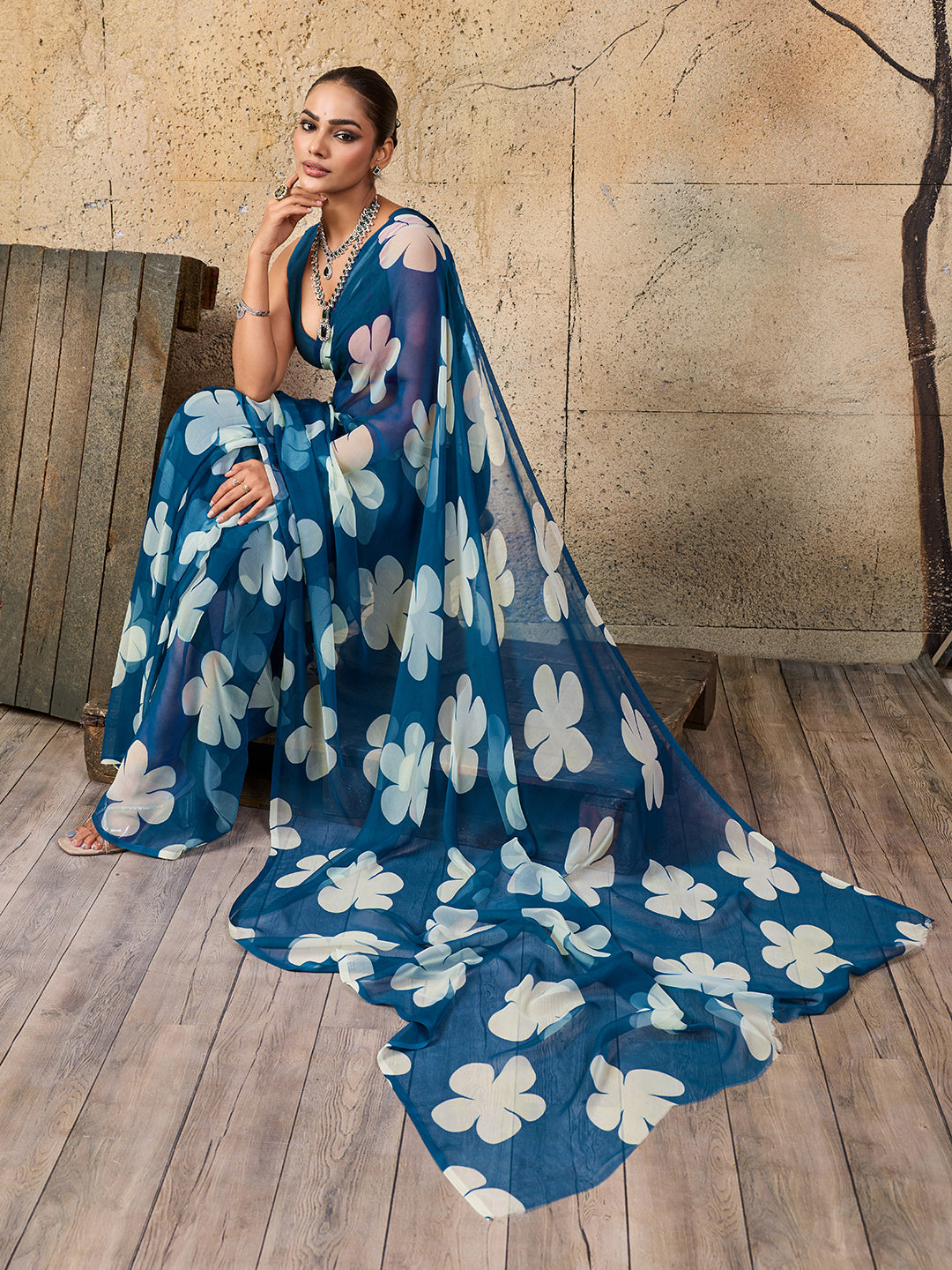 Printed Style saree for casual wear under 1000
