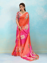 Buy Premium Saree in Kalamkari Style with Gota Detailing KcPc