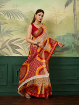 Buy Ghatchola Saree With Bikaneri bandhej Work 