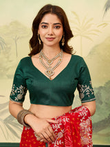 Buy New Bandhani Style Saree with Thread Embroidery Work Kcpc image 