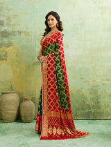 KcPc Latest Gharchola Banarasi Silk With Heavy Zari Work Saree KML Red Green