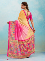 KcPc New Crepe Silk Kalamkari Style Saree for Casual Wear GAN
