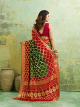 KcPc Latest Gharchola Banarasi Silk With Heavy Zari Work Saree KML Red Green