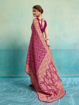 KcPc Latest Pure Khaddi Georgette Upada Neemzari Bandhej Saree Rani
