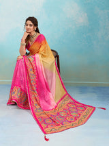 KcPc New Crepe Silk Kalamkari Style Saree for Casual Wear GAN
