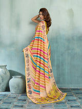 KcPc Designer Georgette Kalamkari Printed Office Wear SareeGAN