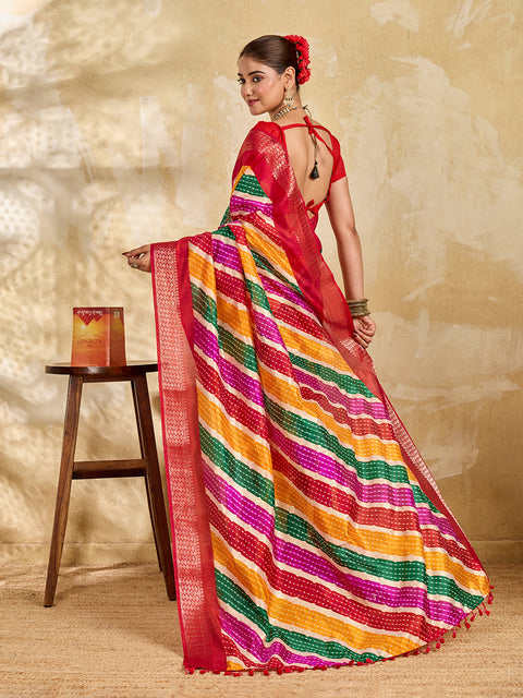 Leheriya Style saree for casual wears 