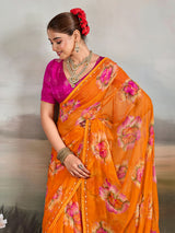 Buy Chiffon Blouse with Cutdana Work Kcpc