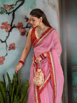 KcPc New Embroidery Bandhani Border Kota Doria New Saree SWA
