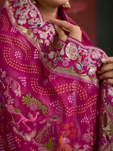KcPc Latest Khaddi Georgette kalamkari Style Wth Embroidery Work Dupatta TUF