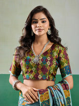 Buy Kalamkari Saree With Mehendi Wear
