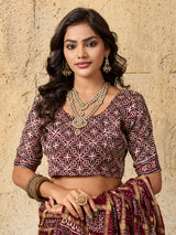 By Ajrakh saree With Traditional Wear
