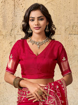 KcPc Royal Bandhani with Kachha Gota Patti Glow Modal Silk SareeAMT