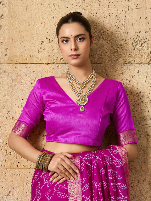 Buy Bandhani Style Saree Casual Wear kcpc 6