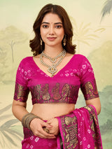 KcPc New Handmade Bandhej Bandhani Viscos Silk SareeRBW