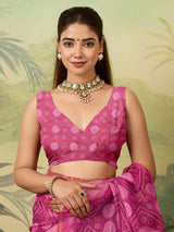 KcPc New Stylish Bandhani Pattern Kota Doria Saree STL