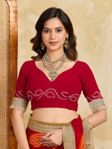 KcPc Premium Bandhani Style Georgette Saree with Rich Heavy BorderKDN