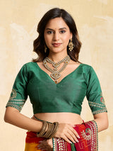 Buy Bandhani Saree With Embroidery Work
