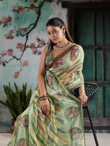 KcPc Traditional Leheriya Cotton Silk Saree with Designer Aari Tari WorkSTL