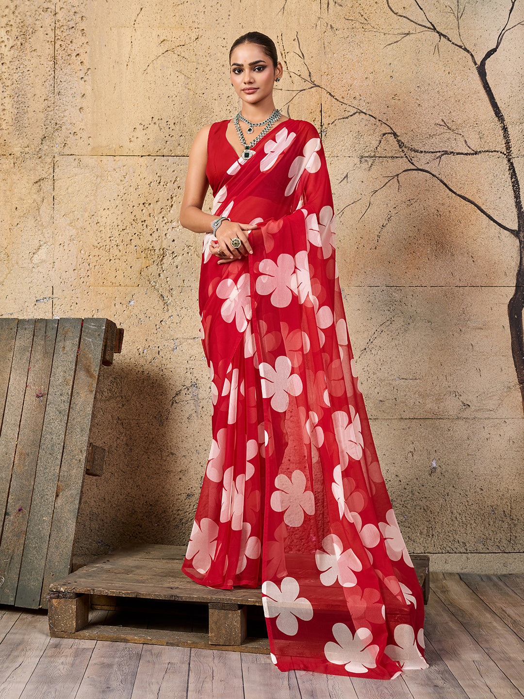 Printed saree for casual wear under 1000