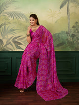 KcPc Lightweight Kota Doria Bandhani Casual Wear Saree SWA