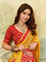 bandhani saree for casual wear 