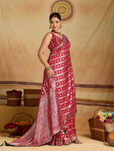 KcPc New Dola Silk Bandhani Style With Zari Weaving Work Saree GAN