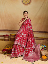 KcPc New Dola Silk Bandhani Style With Zari Weaving Work Saree GAN